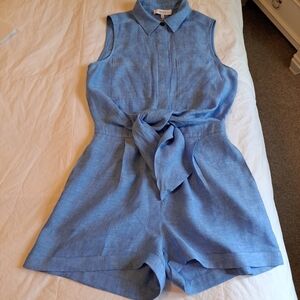 Reiss Jumper Linen Light Blue Sz 2 EUC